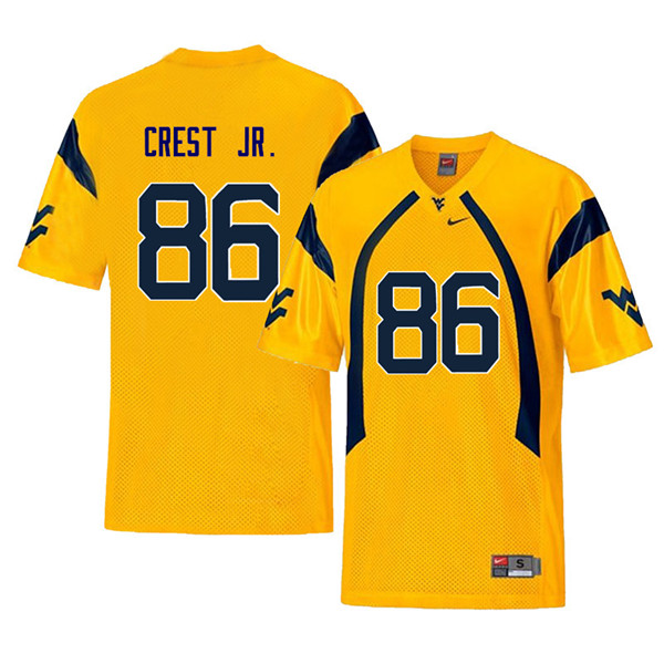 Men #86 William Crest Jr. West Virginia Mountaineers Retro College Football Jerseys Sale-Yellow - Click Image to Close